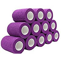 nilo Antiadherente Vendas – 12 Rollos de 5 cm x 4-5 m- Etiqueta Vendaje- elástico Vendaje- Vet Wrap- Deportes Wrap…